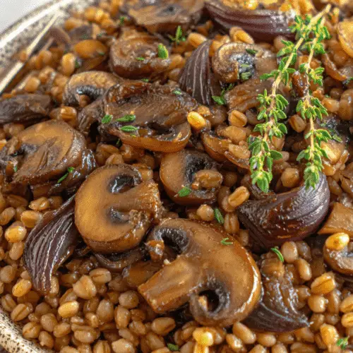 Baked Barley With Mushrooms Recipe
