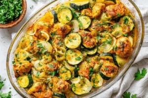 Baked Chicken And Zucchini