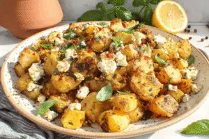 Baked Feta and Herb Potatoes