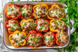 Cheeseburger Stuffed Peppers