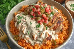 Cheesy Chicken Queso Bowl