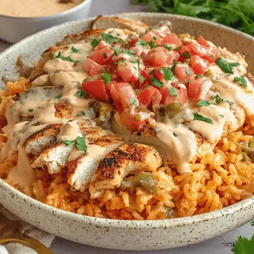Cheesy Chicken Queso Bowl Recipe