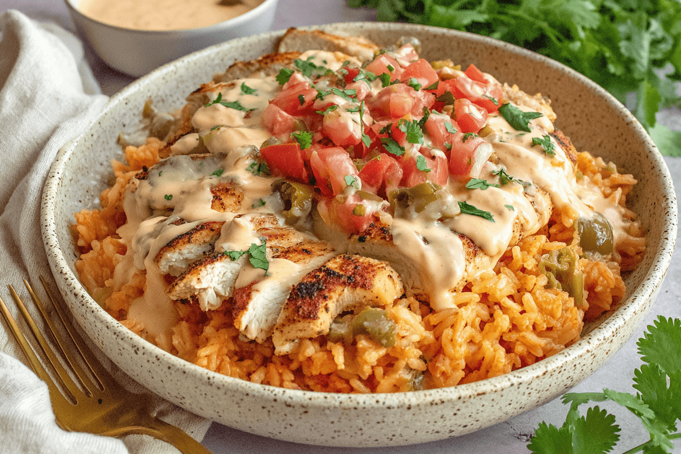 Cheesy Chicken Queso Bowl Recipe