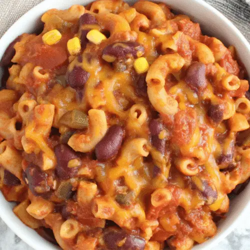 Cheesy Vegetarian Chili Mac Recipe