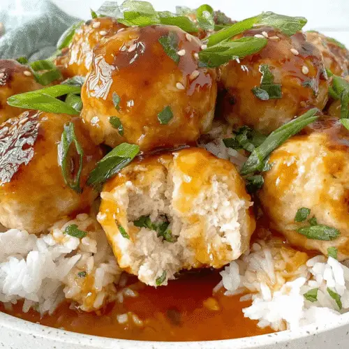 Chicken Meatballs with Pineapple Teriyaki Sauce Recipe
