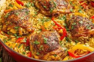 Chicken and Orzo Skillet Delight