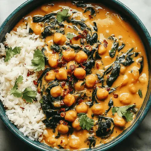 Creamy Chickpea Curry with Spinach Recipe