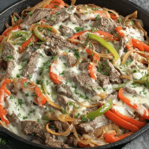 Creamy Keto Philly Cheesesteak Skillet Recipe