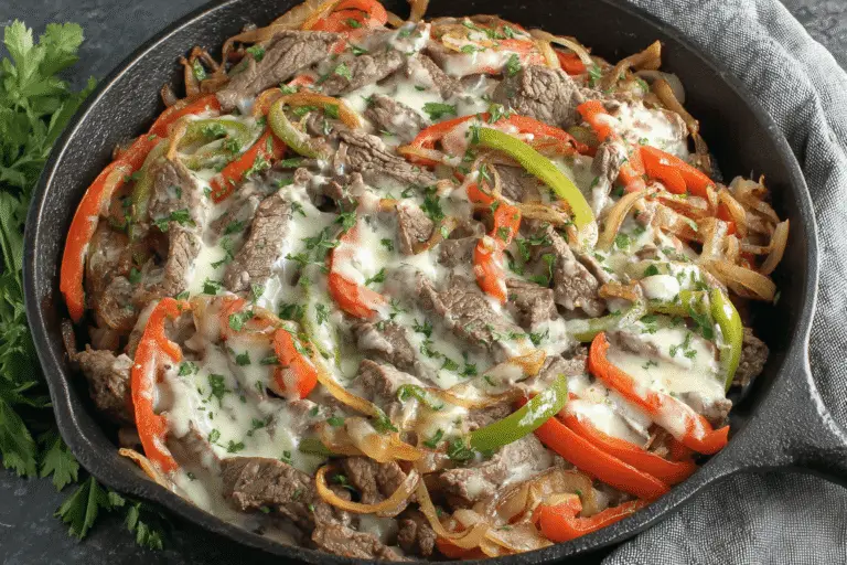 Creamy Keto Philly Cheesesteak Skillet Recipe