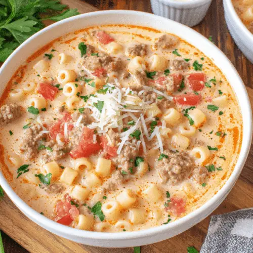Creamy Parmesan Italian Sausage Soup Recipe