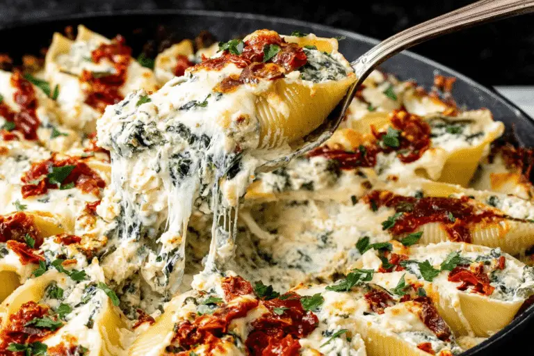 Creamy Sun Dried Tomato And Ricotta Stuffed Shells Recipe