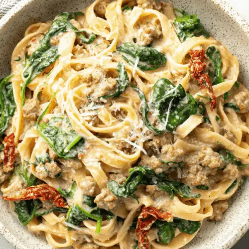 Creamy Tuscan Sausage Pasta Recipe