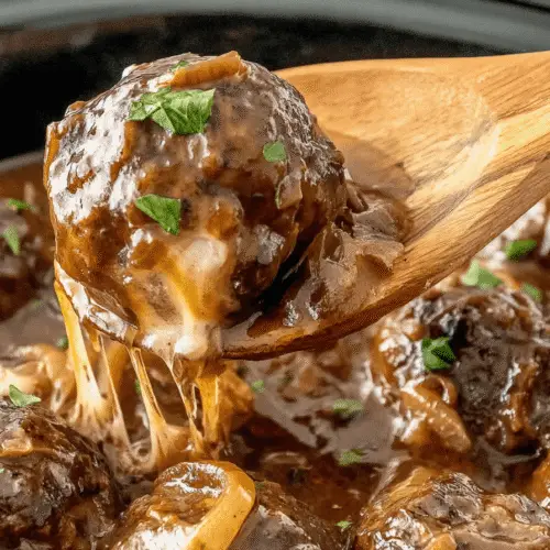 Crock Pot French Onion Meatballs Recipe