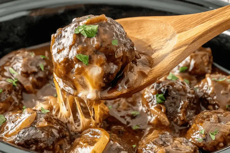 Crock Pot French Onion Meatballs Recipe