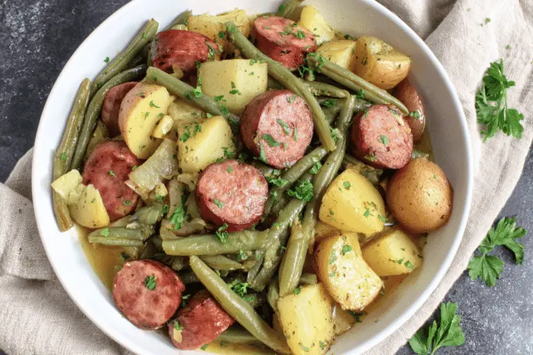 Crockpot Sausage, Potatoes & Green Beans Recipe