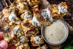 Dill Pickle Chicken Skewers