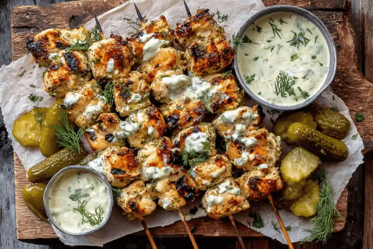 Dill Pickle Chicken Skewers Recipe