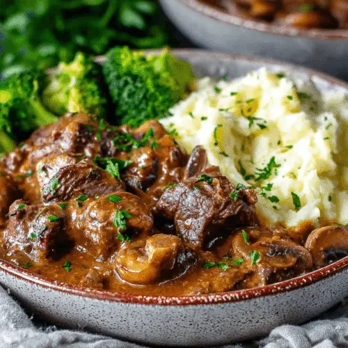 Easy Slow Cooker Steak Diane Casserole Recipe