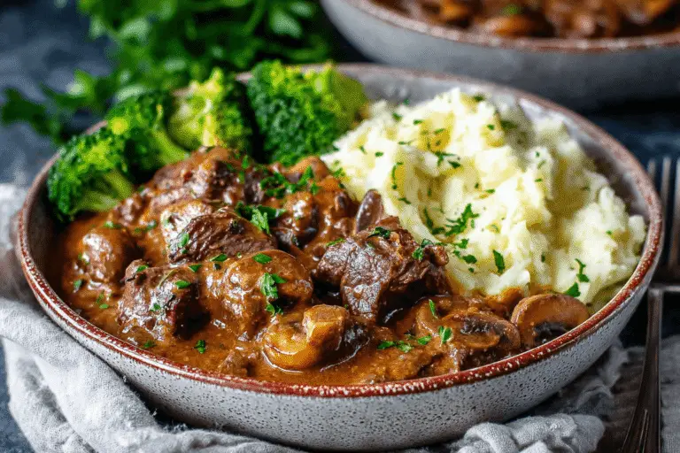 Easy Slow Cooker Steak Diane Casserole Recipe