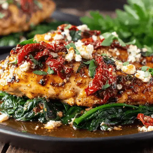 Feta Baked Chicken With Sun-Dried Tomatoes Recipe