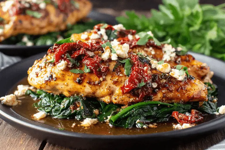 Feta Baked Chicken With Sun-Dried Tomatoes Recipe