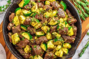 Garlic Butter Steak and Zucchini