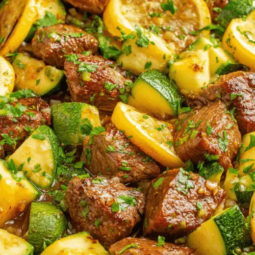 Garlic Butter Steak and Zucchini Recipe