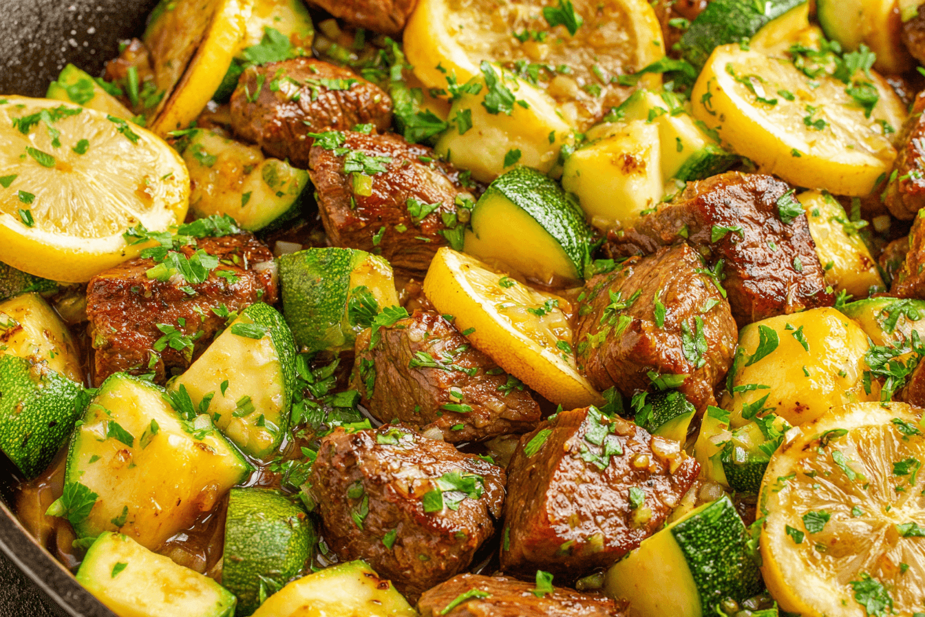 Garlic Butter Steak and Zucchini Recipe