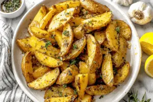 Greek Lemon Garlic Roasted Potatoes