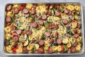Kielbasa and Tortellini Sheet Pan Dinner