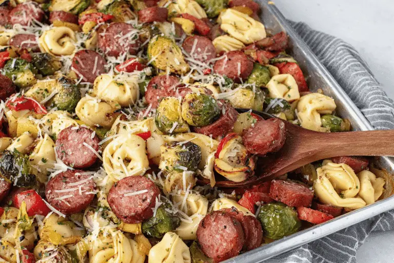 Kielbasa and Tortellini Sheet Pan Dinner Recipe