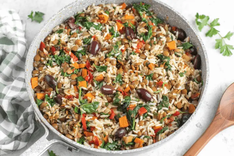 Mediterranean Rice and Lentil Skillet Recipe