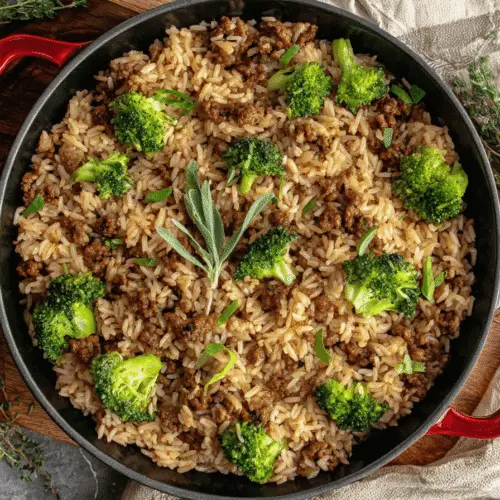 One Pan Sausage Rice And Broccoli Recipe