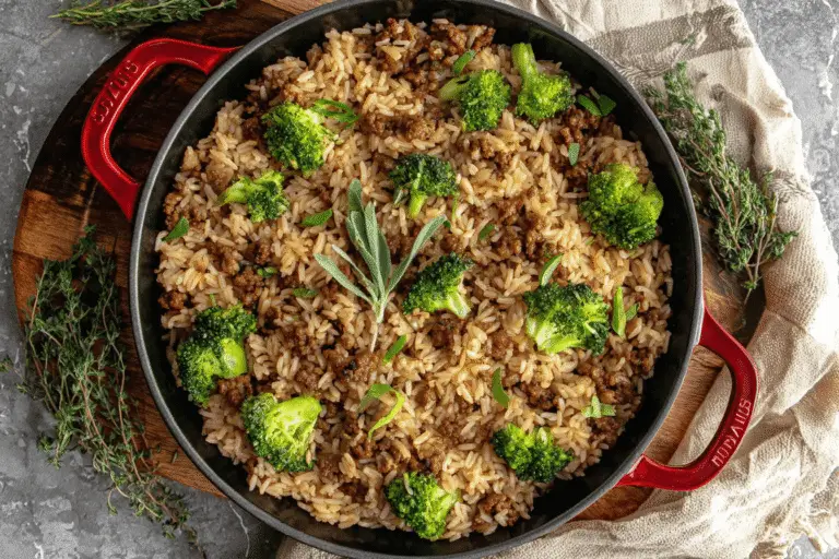 One Pan Sausage Rice And Broccoli Recipe