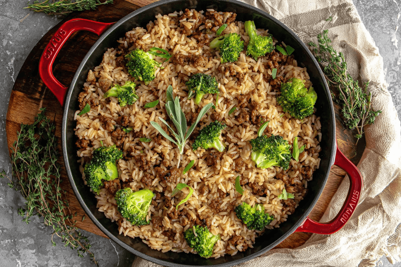 One Pan Sausage Rice And Broccoli Recipe