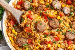 One-Skillet Sweet Corn Fried Rice With Kielbasa