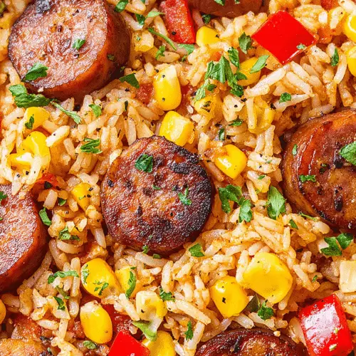 One-Skillet Sweet Corn Fried Rice With Kielbasa Recipe