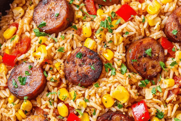 One-Skillet Sweet Corn Fried Rice With Kielbasa Recipe