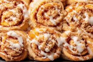 Peach Cobbler Cinnamon Rolls