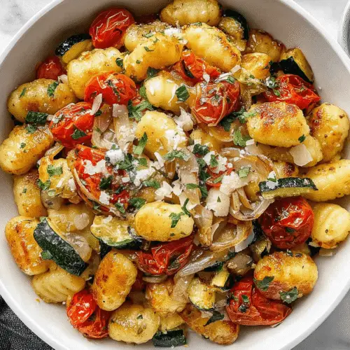 Roasted Garlic Sheet Pan Gnocchi Recipe