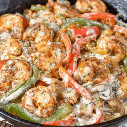 Shrimp Fajitas with Queso Recipe