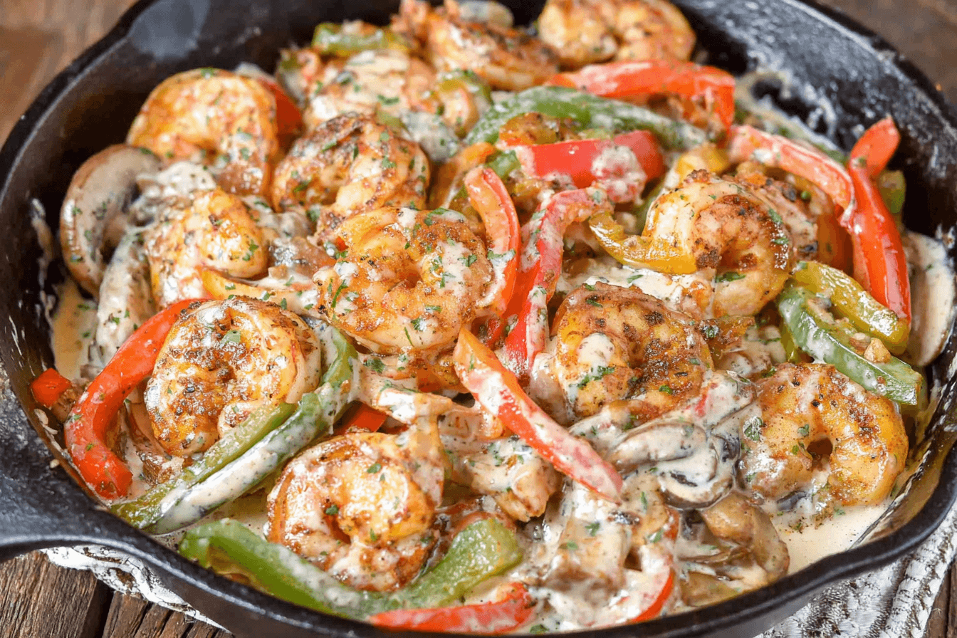 Shrimp Fajitas with Queso Recipe