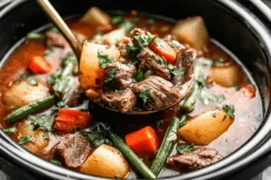 Slow Cooker Beef Stew With Hearty Root Vegetables