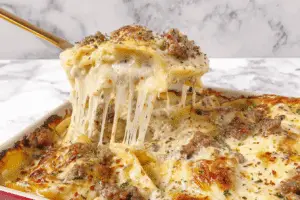 Spicy Italian Sausage Ravioli Lasagna