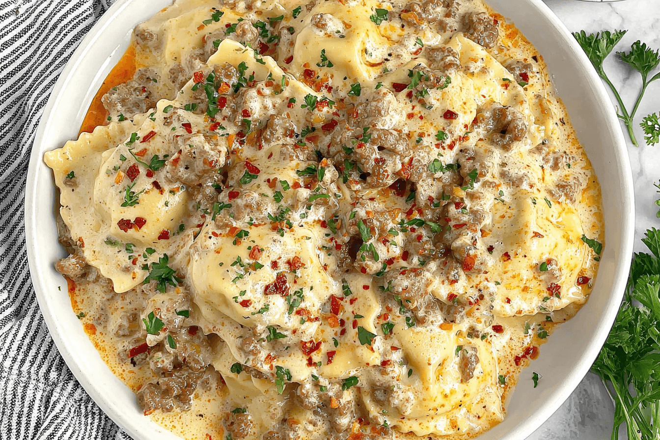 Spicy Italian Sausage Ravioli Lasagna Recipe