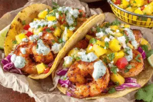 Spicy Shrimp Tacos With Fresh Mango Salsa