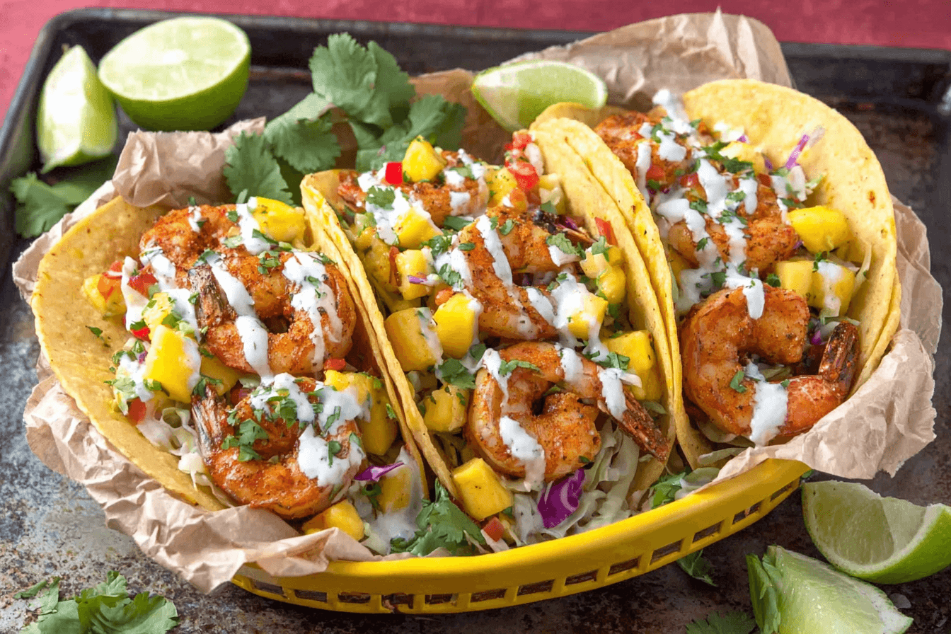 Spicy Shrimp Tacos With Fresh Mango Salsa Recipe