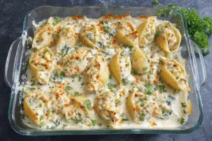 Stuffed Shells with Seafood Filling