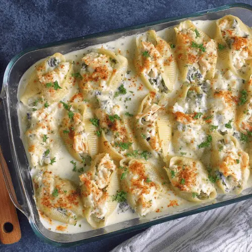Stuffed Shells with Seafood Filling Recipe