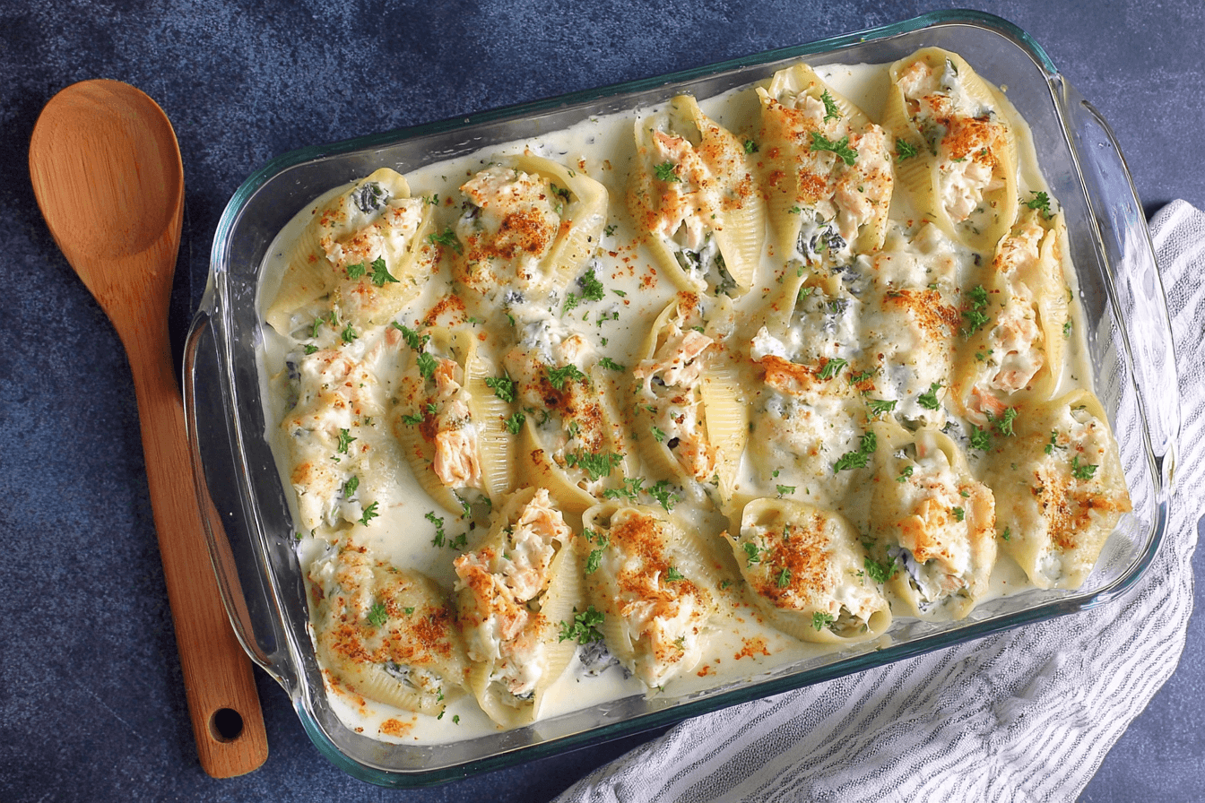 Stuffed Shells with Seafood Filling Recipe